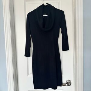 Source Unknown Black Cowl Neck Sheath Dress